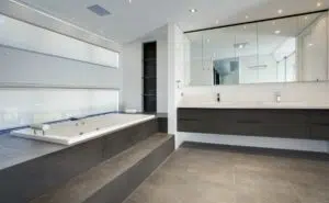 Large Modern Bathroom Renovation With Slate Tiles