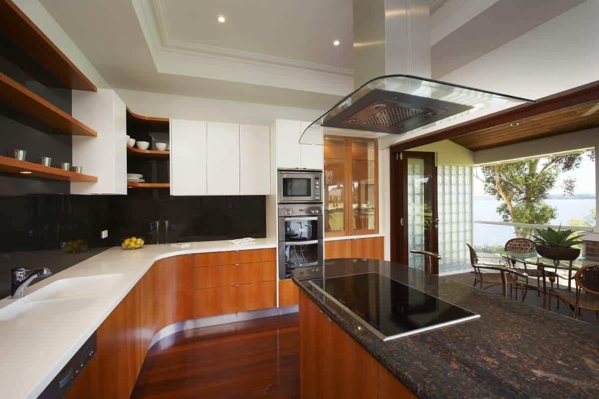 induction cooktop in island kitchen