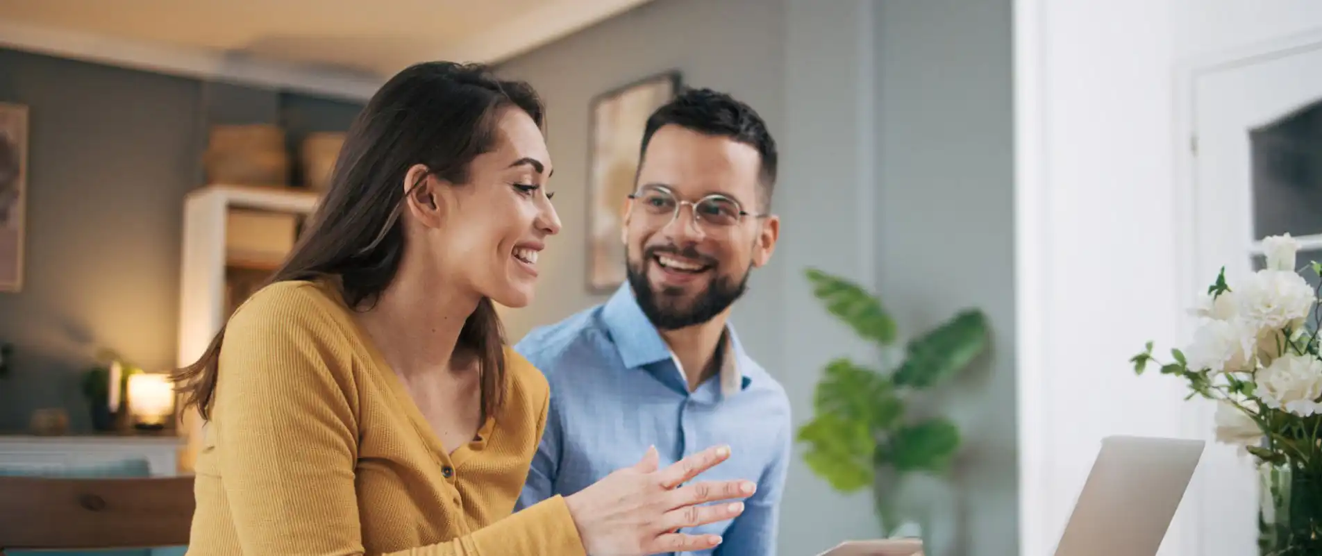 Couple discussing finance